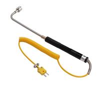 Capteur de thermocouple en acier à chaleur de Kuuleyn, k thermocouple thermocouple thermocouple en acier thermocouple Capteur avec poignée isolée Réponse rapide pour les tests de (Bend handle surface