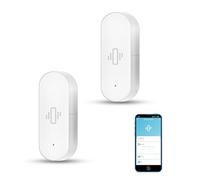 Capteur de Vibration Intelligent : détecteur de Rupture de Verre sans Fil, capteur de Port WiFi avec alarmes d'application, sensibilité réglable, capteur de sécurité pour système d'alarme -2Pack