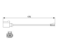 BOSCH Contact d'avertissement, usure des garnitures de frein 1987474512 | Compatible avec: AUDI A3, A3 Cabriolet, A3 Limousine, A3 Sportback, Q2, Q3, Q3 Sportback, TT, TT Roadster, SEAT ATECA, LEON