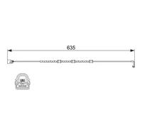 Capteur d'usure des plaquettes Frein à disque 1 987 474 515 BOSCH pour JAGUAR XJ