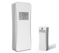 Capteur Extérieur pour BALDR, Capteur Extérieur Sans Fil Thermomètre pour Station Météo 433 MHz, pour Température Extérieure et Humidité, avec écran, Blanc