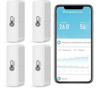 Capteur intelligent de température et d'humidité, pour Tuya Smart Wifi pour Zigbee WiFi moniteur de température, hygromètre thermomètre intelligent d'intérieur (4 pièces pour zigbee)