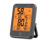 Capteur numérique pour mini climat intérieur pour lectures simultanées de température et d'humidité avec design visuel et faible consommation (MC41 Noir)