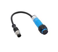 Capteur optique photoélectrique à corps en plastique M18 avec connecteur, réflecteur diffus, interrupteur de proximité à faisceau traversant(Black,AC NC)