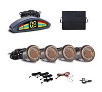 Capteur PDC Voiture Kit Capteurs Stationnement Avant Auto Car Prefix Parktronic Systèmes D'assistance Au Véhicule Buzzer Volume D'alarme Capteurs Géomagnétiques De Voiture Haut-parleurs(Brown)
