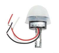 Capteur photoélectrique 220 V 12 V basé pour interrupteur de lampadaire, détection automatique jour et nuit, boîtier résistant aux intempéries, réglage de sensibilité réglable (AS-20 (12 V))