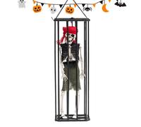 Capteur prisonnier ornement fantôme | Figurine de cage animée avec lumières de détection de mouvement | Afts effrayant, décoration de détection hantée, fonction clignotante, salon, hall