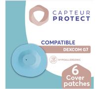 Capteur Protect Patches Bleu Cover Dexcom G7/One+ 6 Pièces