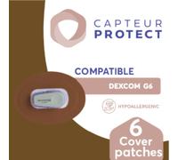 Capteur Protect Patches Marron Cover Dexcom G6/One 6 Pièces