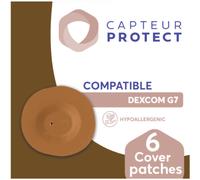 Capteur Protect Patches Marron Cover Dexcom G7/One+ 6 Pièces
