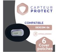 Capteur Protect Patches Noir Cover Dexcom G6/One 6 Pièces