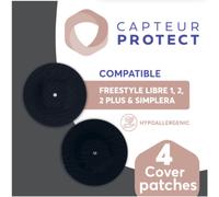 Capteur Protect Patches Noir Cover Freestyle Libre 2/2+ Simplera 4 Pièces