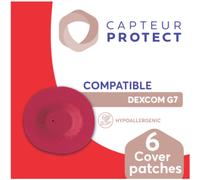 Capteur Protect Patches Rouge Cover Dexcom G7/One+ 6 Pièces