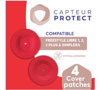Capteur Protect Patches Rouge Cover Freestyle Libre 2/2+ Simplera 4 Pièces