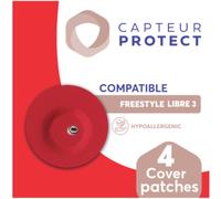 Capteur Protect Patches Rouge Cover Freestyle Libre 3 4 Pièces