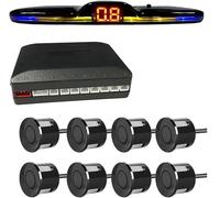 Capteur recul Kit capteurs stationnement Radar Multiple rétro-éclairage système d'affichage LED Park tronic moniteur sauvegarde Assistant détection(Noir,8 sensors)
