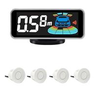 Capteur recul Kit capteurs stationnement Radar Multiple rétro-éclairage système d'affichage LED Parktronic moniteur sauvegarde Assistant(White sensors,8 sensors)