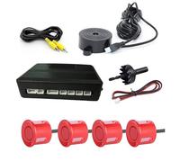 Capteur Sationnement Kit Capteur Stationnement Vidéo Assistance Radar Recul Voiture Moniteur D'angle Mort Automatique Affichage Numérique Alerte Sonore Alarme(Red)