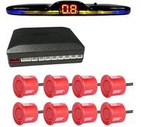 Capteur stationnement PDC Kit capteurs stationnement Radar Multiple rétro-éclairage système d'affichage LED Park tronic moniteur sauvegarde Assistant détection Parking Radar d'Alerte(Rouge,8 sensors)