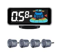 Capteur Stationnement PDC Kit De Capteur Stationnement Rétro Éclairé Système D'affichage LED Parktronic Moniteur Sauvegarde Assistant Détection Alarme 4 6 8(Grey sensors,4 sensors)