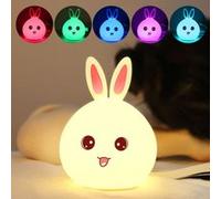Capteur tactile en silicone LED lumière de nuit pour enfant lumière de bande dessinée 7 lumière de nuit lapin USB LED de couleur G