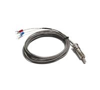 Capteur thermocouple à gaz Baïonnette de thermocouple à ressort de compression réglable de type K/E/J, non mise à la terre, avec tête filetée fixe et circlip(Lead L 4m,E-type)