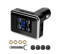 Capteur TPMS Remplacement Système D Alarme Pression Des Pneus TPMS | Capteurs D Allume-Cigare TPMS De Voiture D Alarme De Sécurité Automatique Universel Sans Fil USB Numérique Tpms