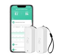 Capteur WiFi hygromètre thermomètre : moniteur intelligent de température et d'humidité sans fil avec notification d'application, exportation de stockage de données, fonction d'étalonnage 2 PCS-Blanc