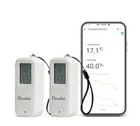 Capteur Zigbee Température Humidité IP65, Thermomètre Hygromètre LED Lot de 2, Notifications App, Intérieur & Extérieur, Serre, Cave (Hub Zigbee 3.0 requis, non inclus)