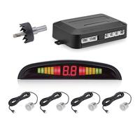 Capteurs de stationnement pour véhicules - Système de capteur de stationnement de voiture avec kit radar à 4 capteurs, rappel de sonnerie d'alarme LCD sans fil de sauvegarde inversée pour le stationne
