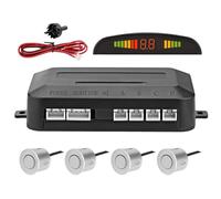 Capteurs de stationnement pour véhicules - Système de capteur de stationnement de voiture avec kit radar à 4 capteurs, rappel de sonnerie d'alarme LCD sans fil de sauvegarde inversée pour le stationne