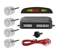 Capteurs de stationnement pour véhicules - Système de capteur de stationnement de voiture avec kit radar à 4 capteurs, rappel de sonnerie d'alarme LCD sans fil de sauvegarde inversée pour le stationne