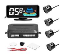 Capteurs de stationnement pour voiture - Radars de recul arrière avec 4 capteurs de stationnement - Détection de distance LCD - Capteur de distance - Capteur de stationnement (blanc, 4 pièces) (paire