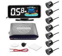 Capteurs de stationnement pour voiture - Radars de recul arrière avec 8 capteurs de stationnement - Détection de distance LCD - Capteur de distance - Capteur de stationnement (paire noire arrière) (8