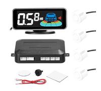 Capteurs Kit Capteur Stationnement Voiture Radars Recul Arrière Avec 4 Capteurs Détection Distance Affichage LCD Capteur De Distance De Stationnement(White 4pcs)