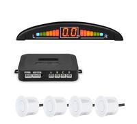 Capteurs Kit Kit Capteurs Stationnement Avec 4 Radars Affichage Numérique Précis L'alarme D'obstacle Parktronic Radar Recul Capteur De Distance De Stationnement(BLANC)