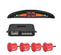 Capteurs Kit Kit Capteurs Stationnement Avec 4 Radars Affichage Numérique Précis L'alarme D'obstacle Parktronic Radar Recul Capteur De Distance De Stationnement(Rouge)