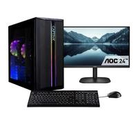 CAPTIVA Power Starter R80-006 TFT Bundle AMD Ryzen 5 5600G 32 Go DDR4-SDRAM 1 To SSD Bureau PC Noir