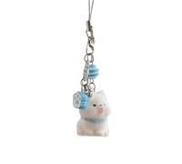 Captivant chiot Samoyède chien téléphone sangle CCD breloque pendentif femme porte-clés pendentif sac à main souvenir, 1.0*1.0*1.0