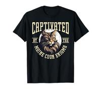 Captivated by The Maine Coon Enigma Cat Lover Owner T-Shirt