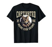 Captivated by The Maine Coon Enigma Cat Lover Owner T-Shirt Graphique avec Valeur