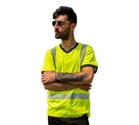 Capto Haute Visibilité T-Shirt - Réfléchissant Tee-Shirt - T-Shirt de Protection de Sécurité - Avertissement T-Shirt - Hi-Vis Tee Shirt - Jaune/Noir - XS