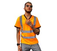 Capto Haute Visibilité T-Shirt - Réfléchissant Tee-Shirt - T-Shirt de Protection de Sécurité - Avertissement T-Shirt - Hi-Vis Tee Shirt - Orange/Noir - XXL