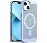 Captor Coque colorée compatible pour MagSafe en silicone rigide pour iPhone 14 Plus 6,7", protection avec grille de ventilation bord surélevé pour écran et appareil photo (Light Luxury Blue)