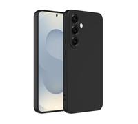 Captor Coque colorée en Silicone Liquide pour Samsung S25, Haute qualité avec Bord relevé pour écran et Protection Appareil Photo Souple avec Microfibre intérieure (Noir)