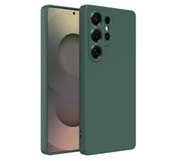 Captor Coque colorée en Silicone Liquide pour Samsung S25 Ultra, de Haute qualité avec Bord surélevé pour écran et Protection Appareil Photo Souple avec Microfibre intérieure (Vert foncé)