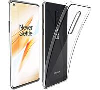 Captor Coque transparente pour Oneplus 8, étui TPU en silicone souple et mince, protection de haute qualité avec bord surélevé pour écran et appareil photo