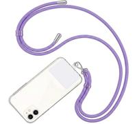 Captor Cordon pour smartphone universel, bandoulière en nylon tressé pour coque de téléphone, patch amovible entre étui et téléphone portable, cordon de cou femme homme (violet lilas)