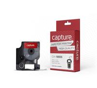 Capture 12mm x 1.5m Black on White Heat Shrink Tape, 18055 (Heat Shrink Tape)