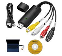 Capture Vidéo et Carte d’Acquisition Vidéo, Numériser Cassette VHS, Convertisseur VHS Numérique Audio USB2.0, pour Depuis N’Importe Quelle Source Analogique, y Compris VCR, DVD, Windows 11/10/7